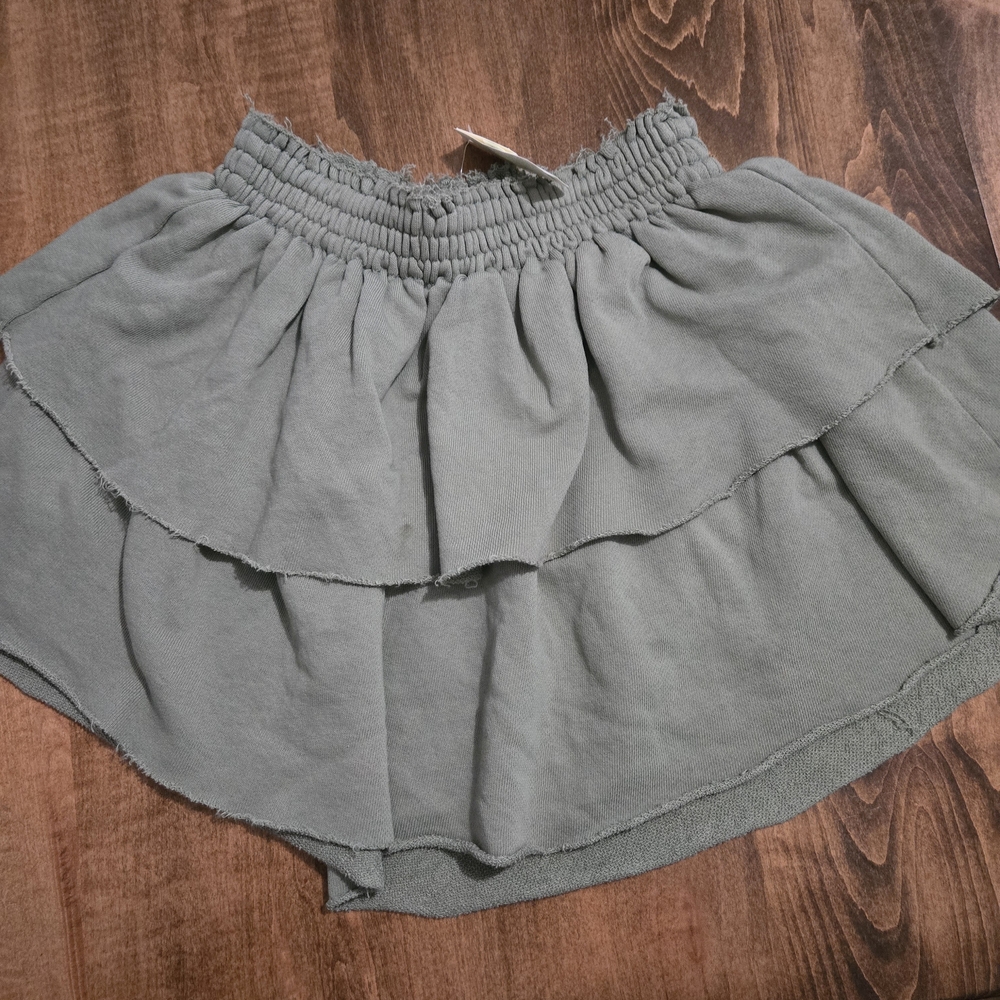Aerie Layered Olive Green Skater Skirt